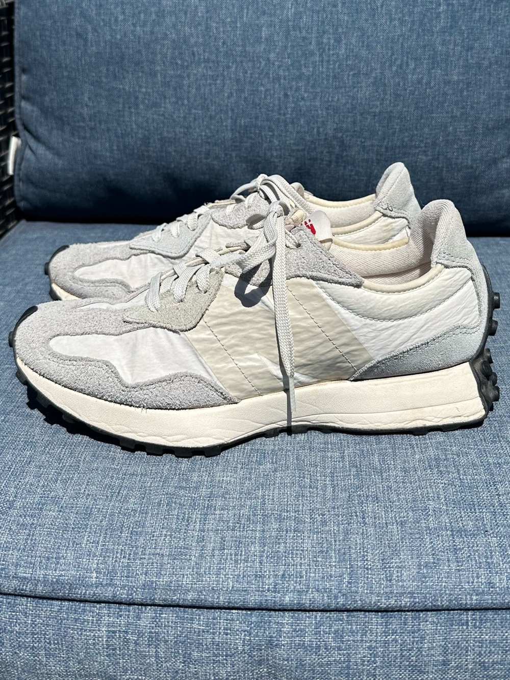 New Balance 327 Casual Mens Sneakers Shoes sea salt Grey Suede